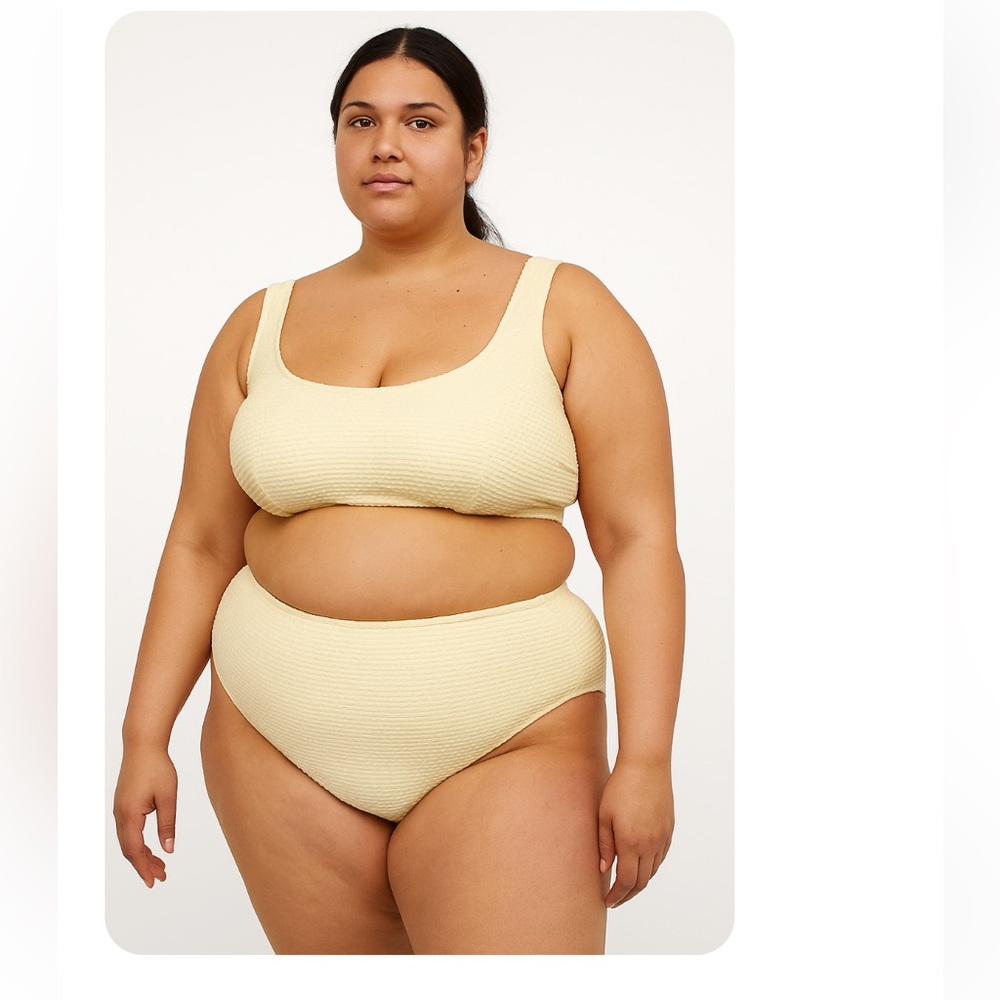 SHEIN Cream Textured Bikini Set